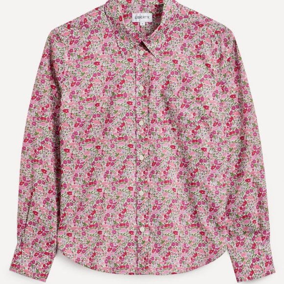 J Crew Liberty Fabric Button Down Blouse - Picture 1 of 7